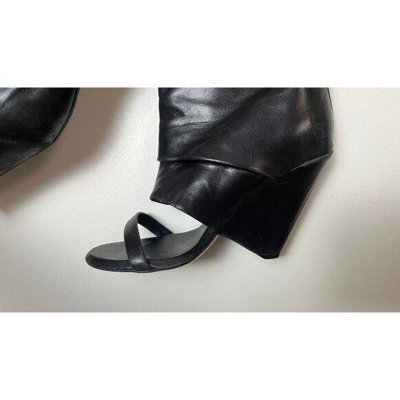 RARE MARGIELA LINE 22 OPEN TOE KNEE HIGH HEELED BOOTS 5 - Picture 5 of 10